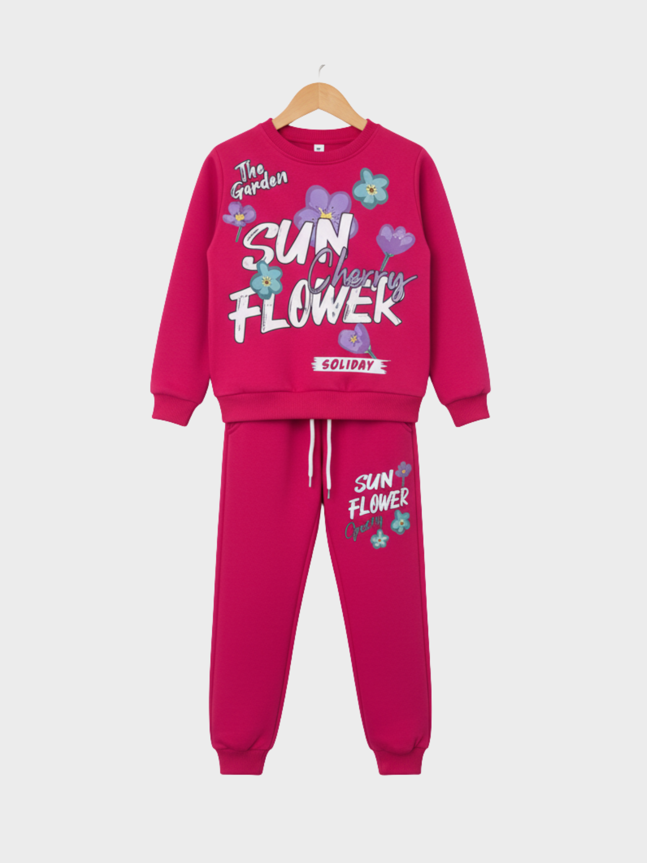 Girls' "Sunflower Garden" Sweatshirt & Joggers Set