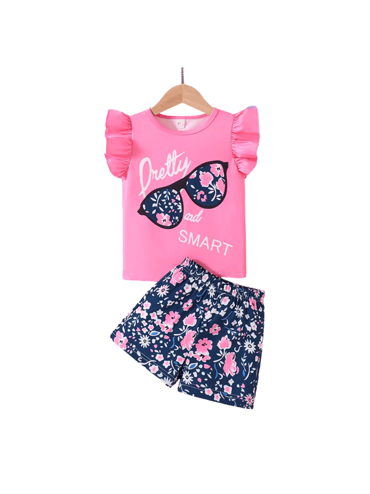 Baby & Kids 2pcs Printed Ruffle T-shirt Set (3mths - 6yrs) - Childrengoods