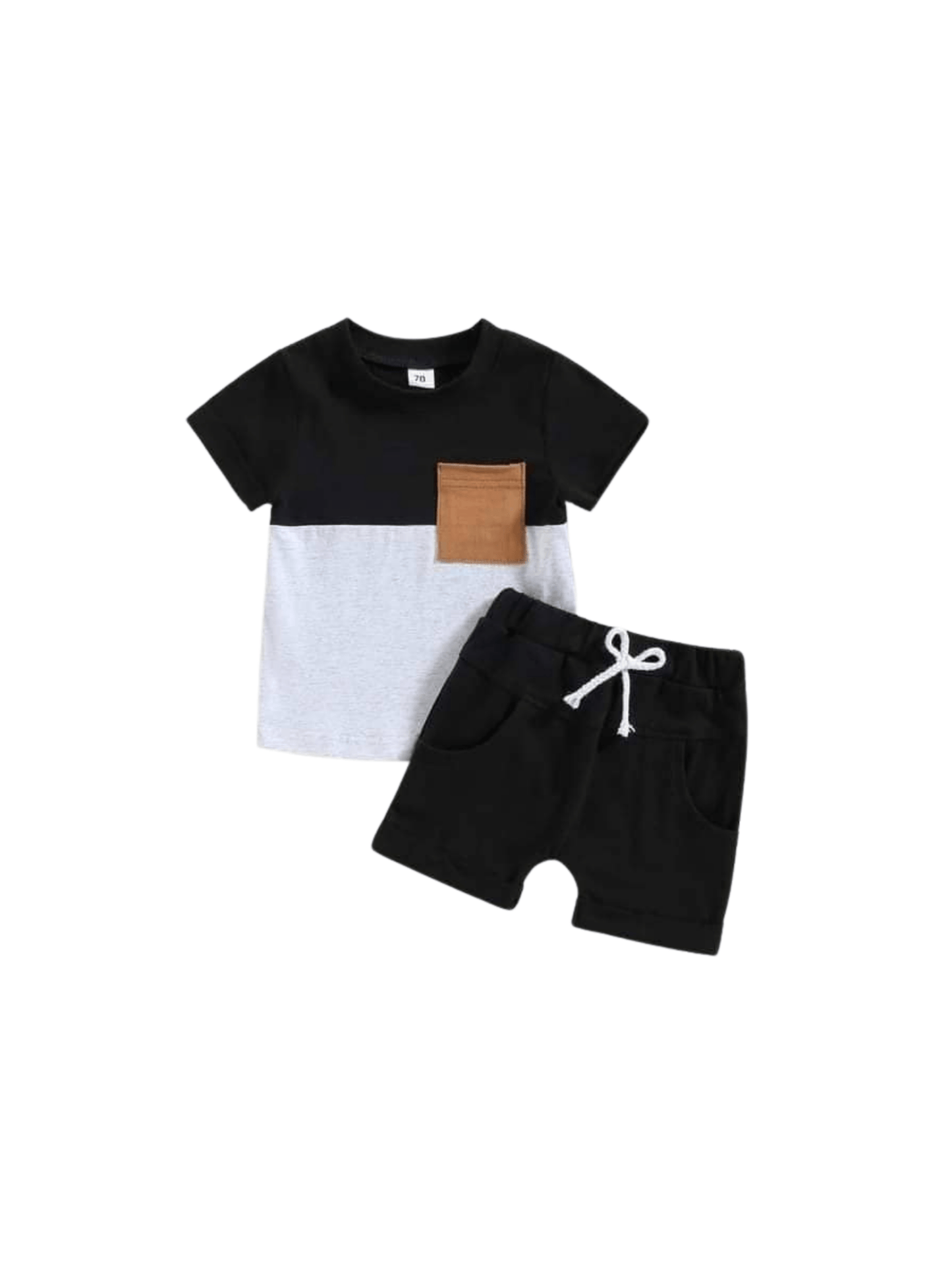 Baby & Kids White & Black T-shirt & Shorts Pant Set - Childrengoods