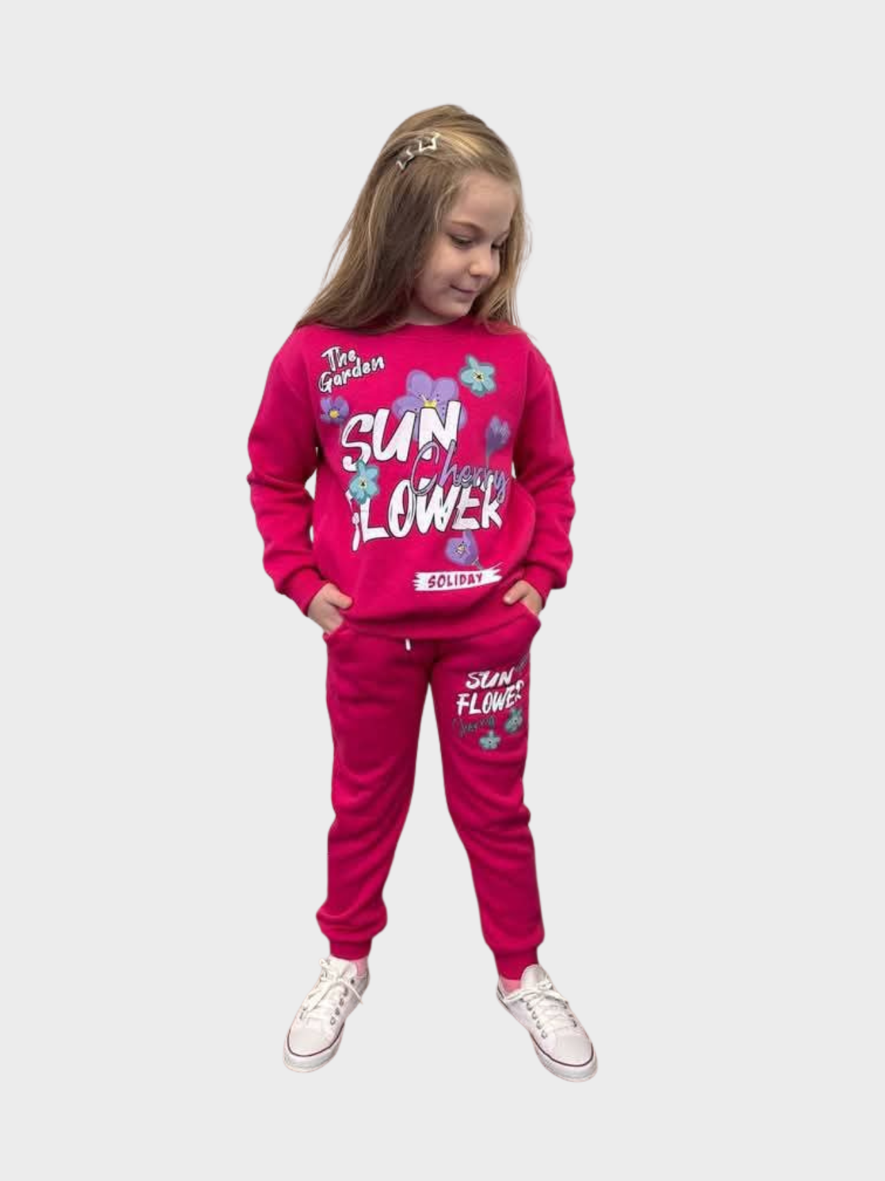 Girls' "Sunflower Garden" Sweatshirt & Joggers Set