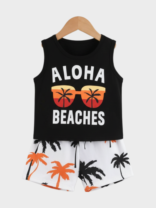 Cool 'Aloha Beaches' Summer Outfit for Kids