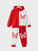 Kids Red & White Color-Block Butterfly Hoodie and Jogger Set