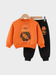 Kids Orange & Black 'Baby' Graphic Sweatshirt and Jogger Set