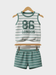 Sporty Green and White Striped Tank Top and Shorts Set for Kids