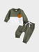 Boys' Olive Green Color-Block Sweatshirt & Joggers Set