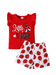 Baby & Kids 2pcs Red Ruffle T-shirt Set (3mths - 6yrs) - Childrengoods